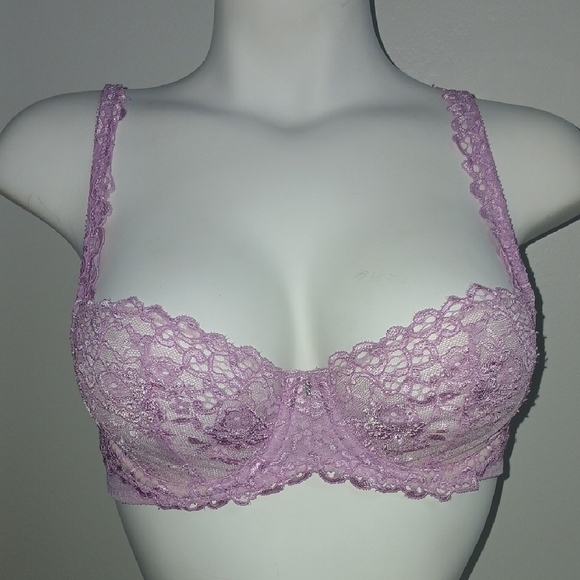 Victoria's Secret Lace Unlined Demi Bra in Lavender Feminine Sexy Girly - Picture 3 of 16